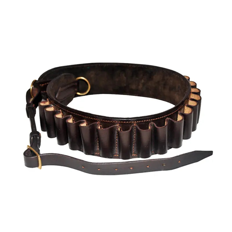 Deluxe Leather Cartridge Belt Havana Brown - John Freya