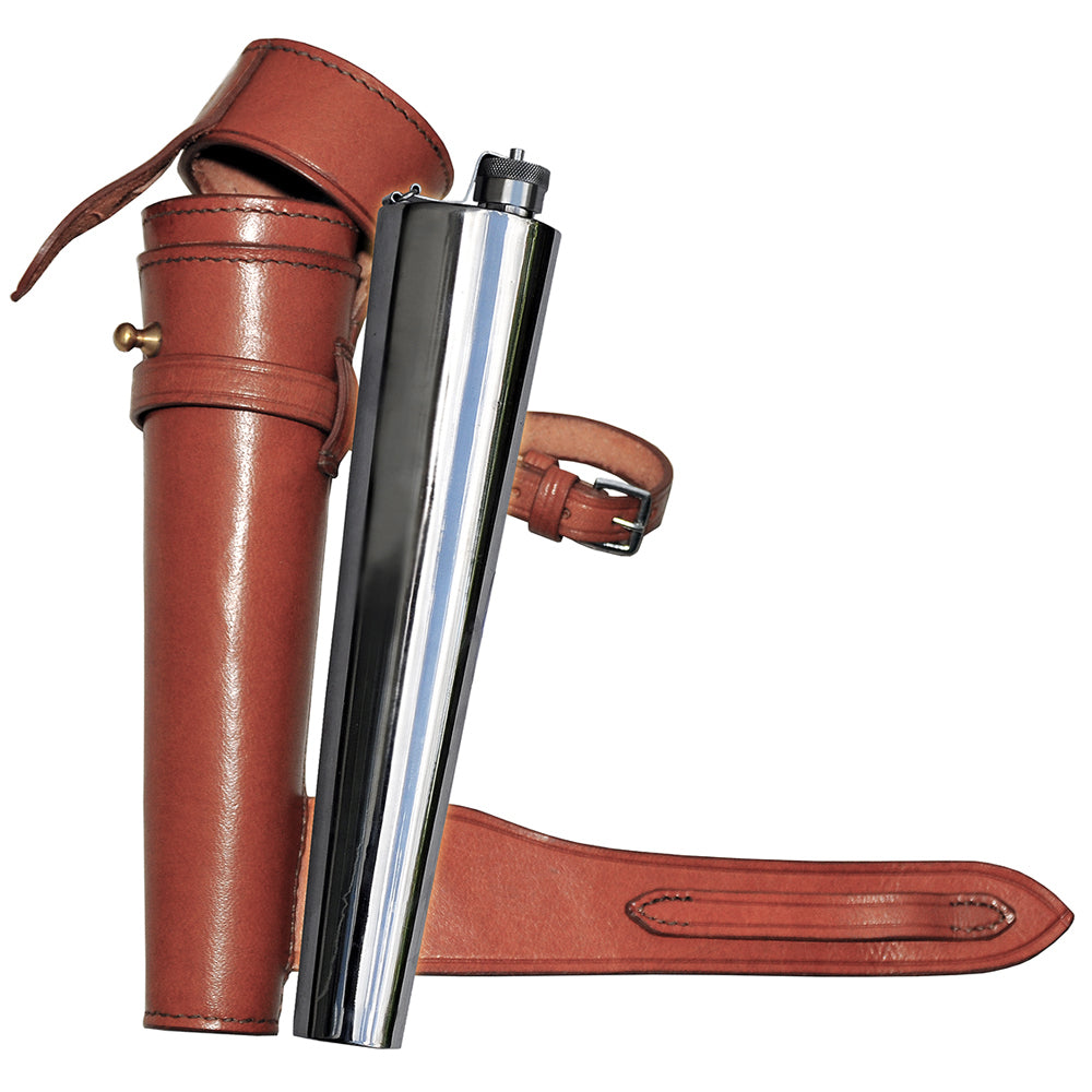 Saddle Hip Steel Flask with Leather Case
