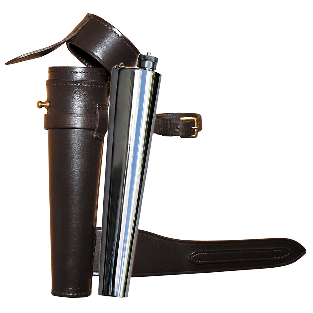 Saddle Hip Steel Flask with Leather Case