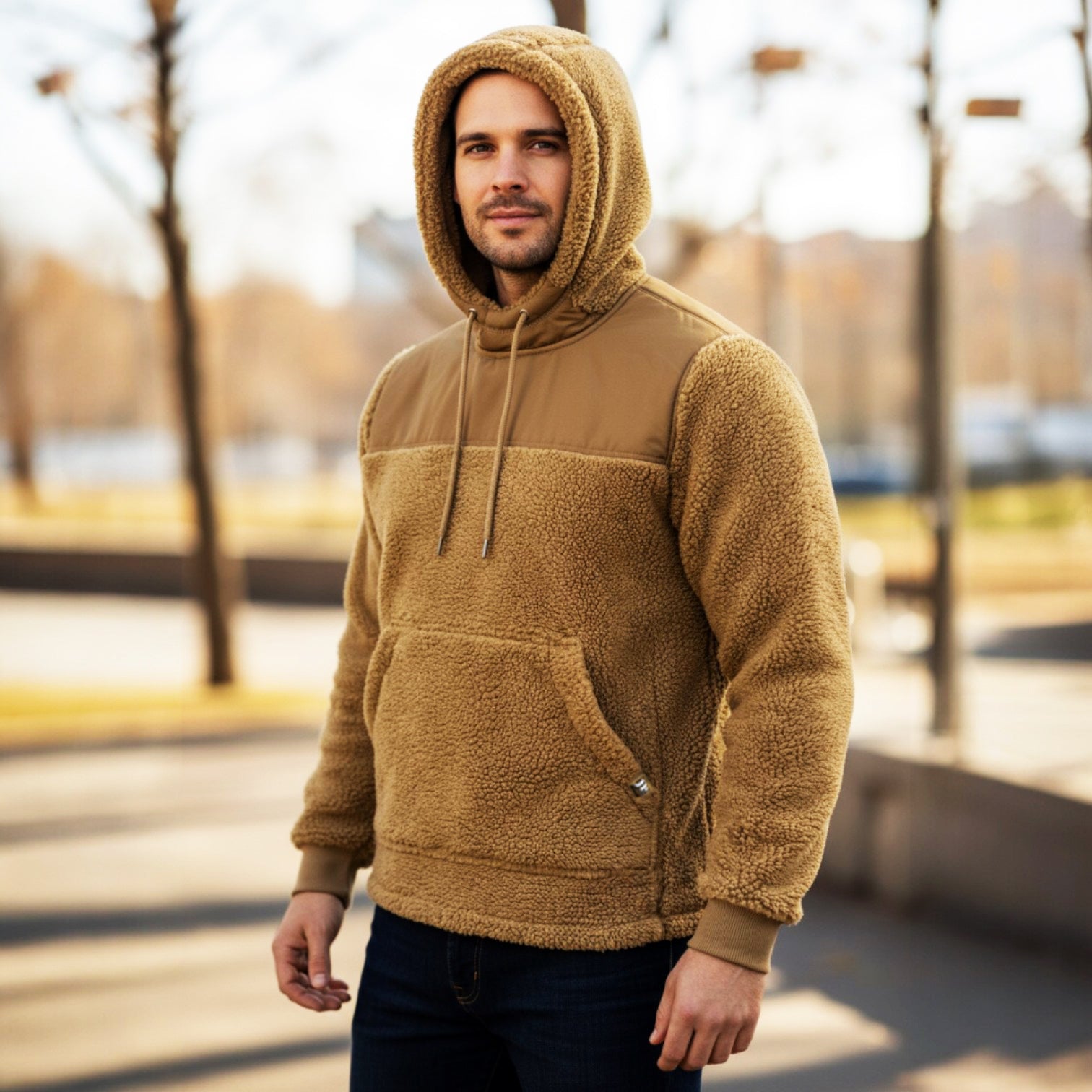 Jack Pyke Sherpa Fleece Hoodie Gen 2 Camel Jack Pyke