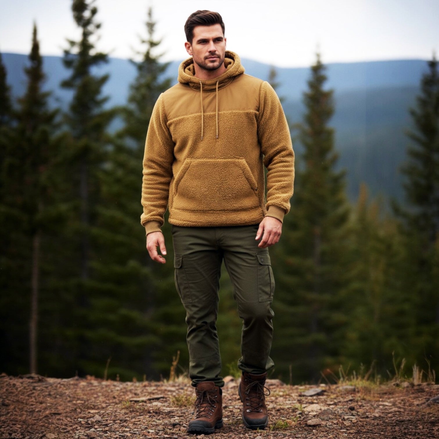 Jack Pyke Sherpa Fleece Hoodie Gen 2 Camel Jack Pyke