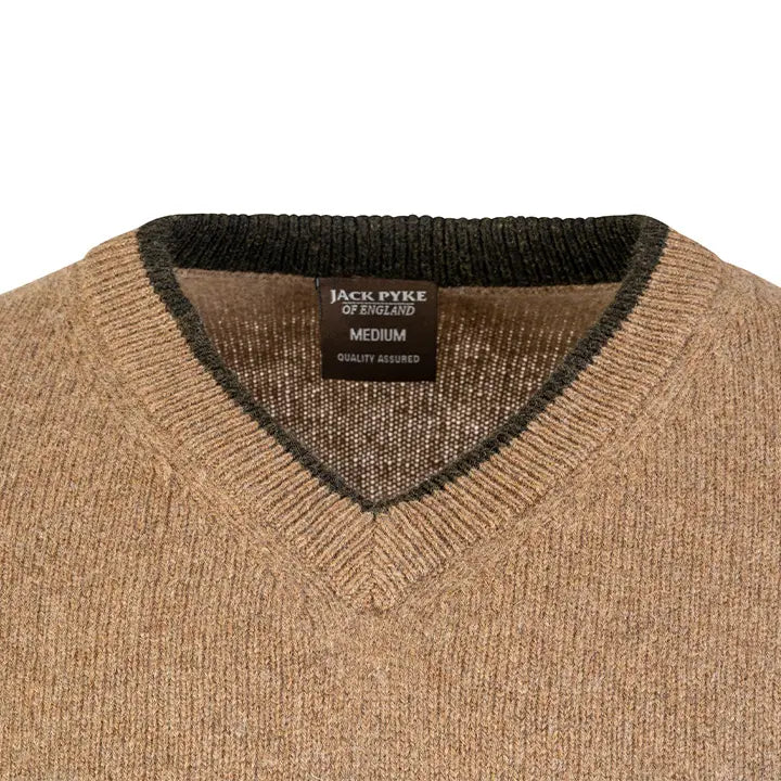 Jack Pyke Ashcombe 100% Lambswool Long Sleeve V-Neck Jumper Pullover Jack Pyke