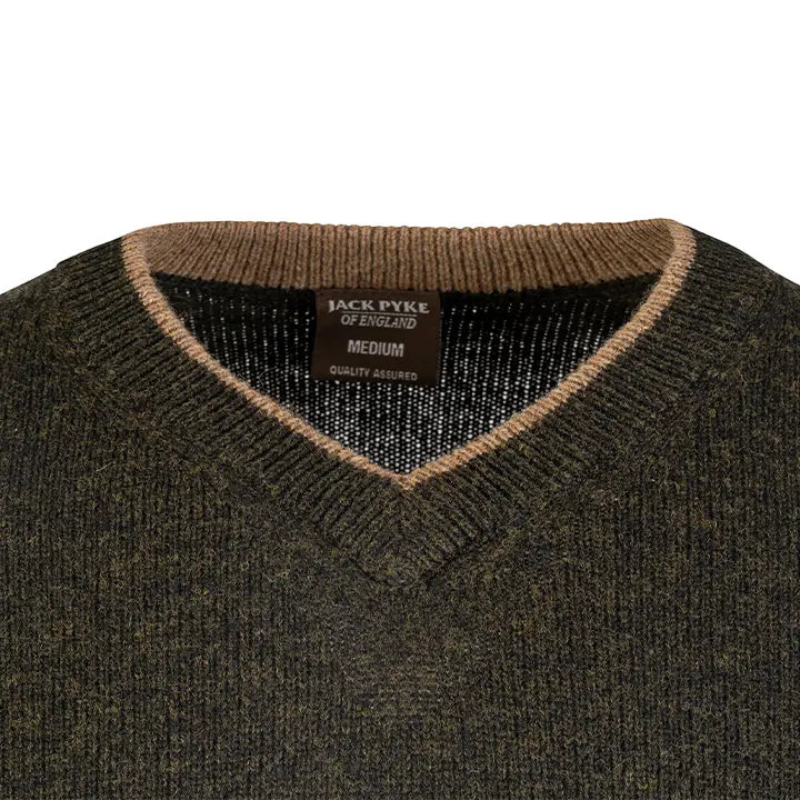 Jack Pyke Ashcombe 100% Lambswool Long Sleeve V-Neck Jumper Pullover Jack Pyke