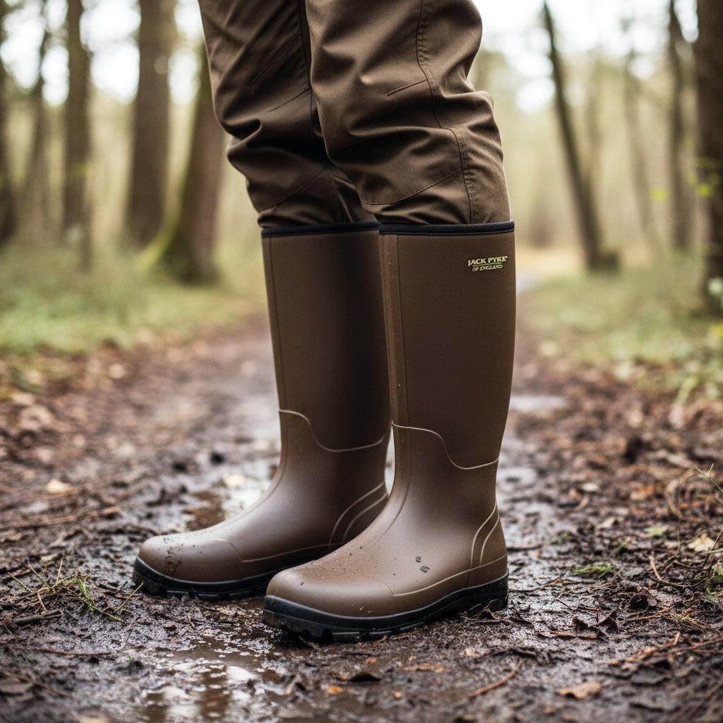 Jack Pyke Ashcombe Neoprene Wellington Boots Waterproof Brown Jack Pyke