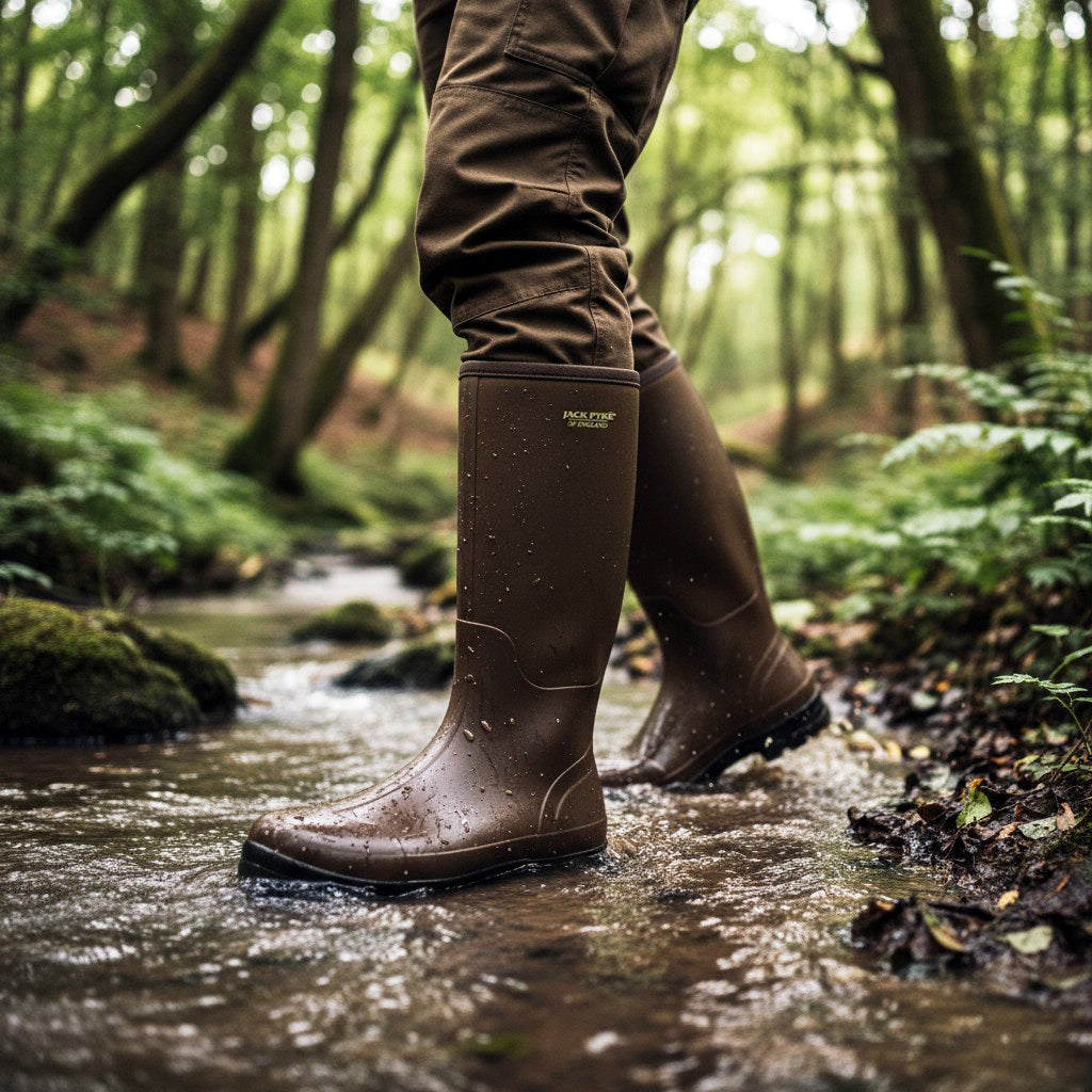 Jack Pyke Ashcombe Neoprene Wellington Boots Waterproof Brown Jack Pyke