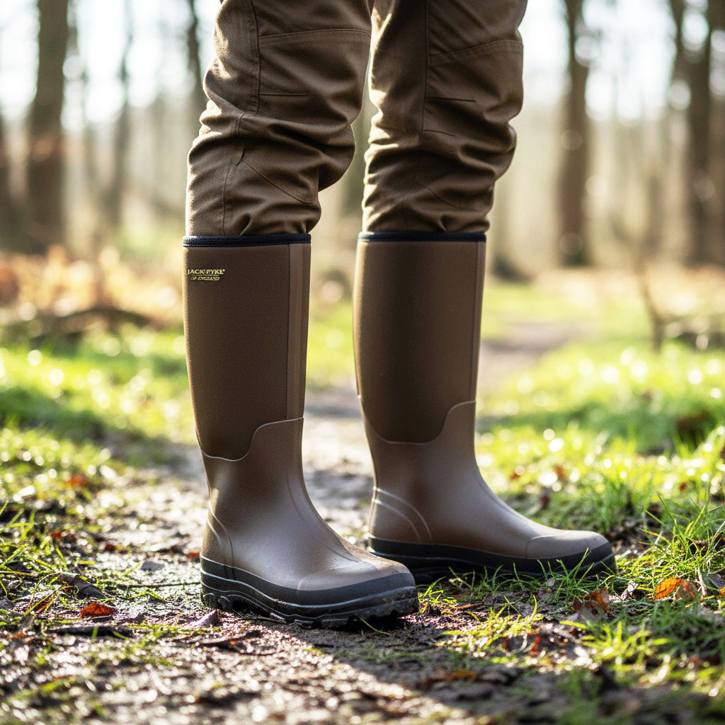 Jack Pyke Ashcombe Neoprene Wellington Boots Waterproof Brown Jack Pyke