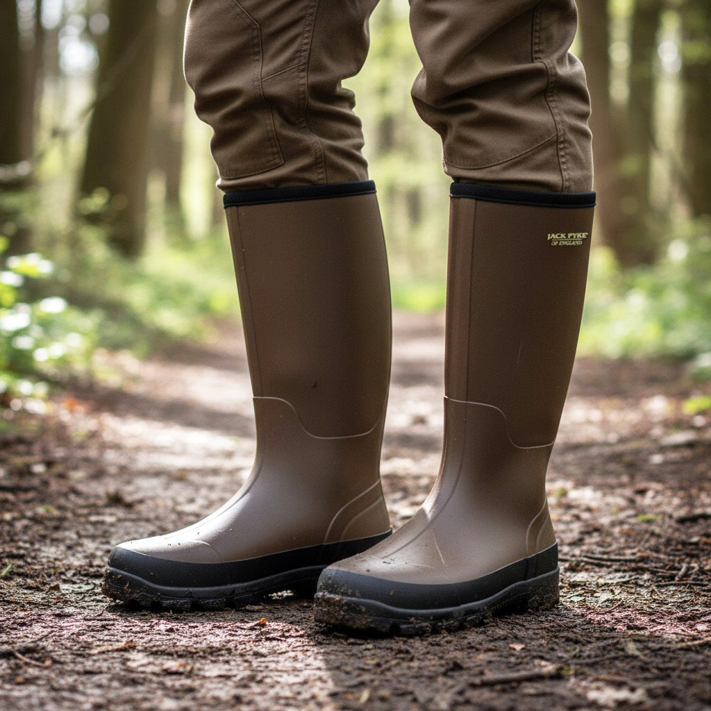 Jack Pyke Ashcombe Neoprene Wellington Boots Waterproof Brown Jack Pyke
