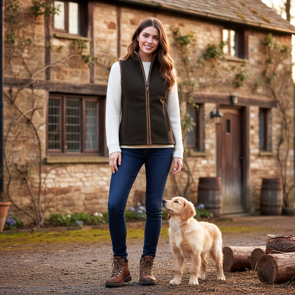 Jack Pyke Ladies Countryman Fleece Gilet Dark Olive Jack Pyke