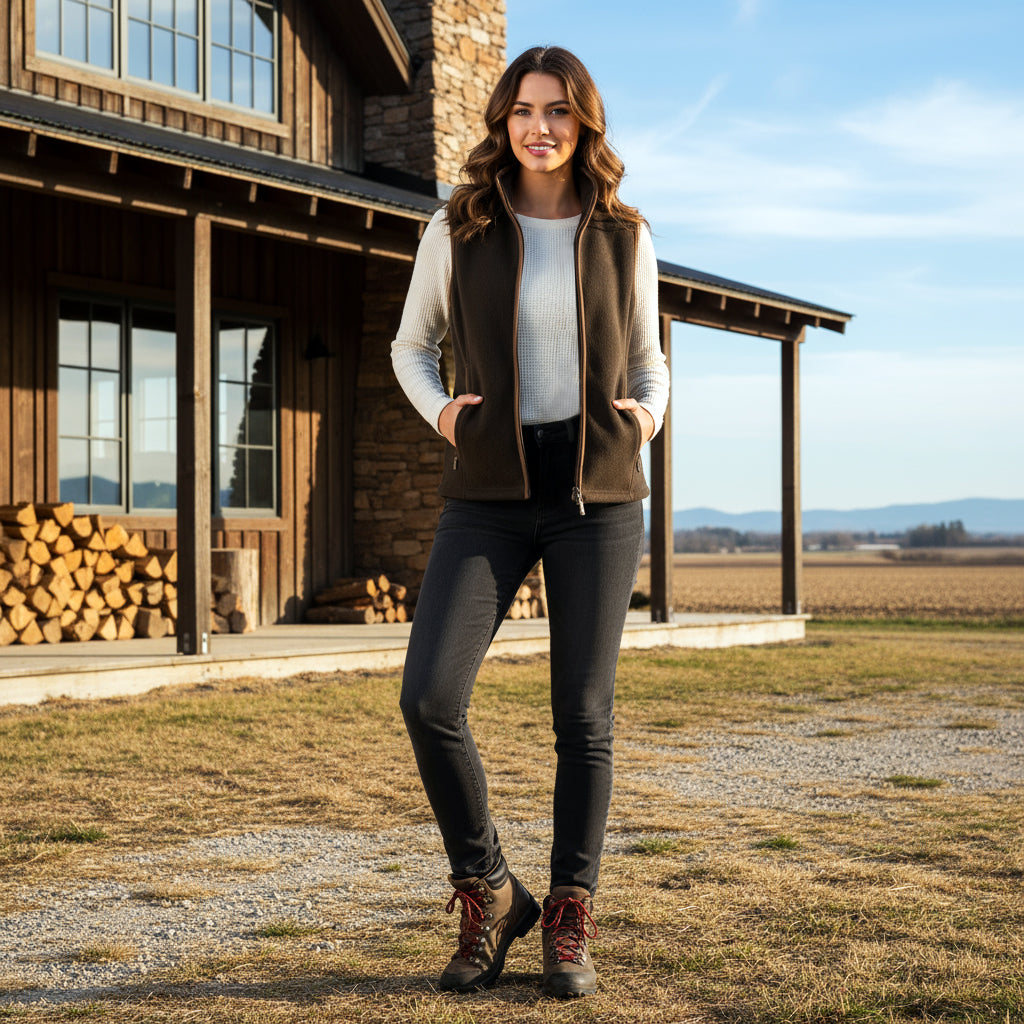 Jack Pyke Ladies Countryman Fleece Gilet Dark Olive Jack Pyke