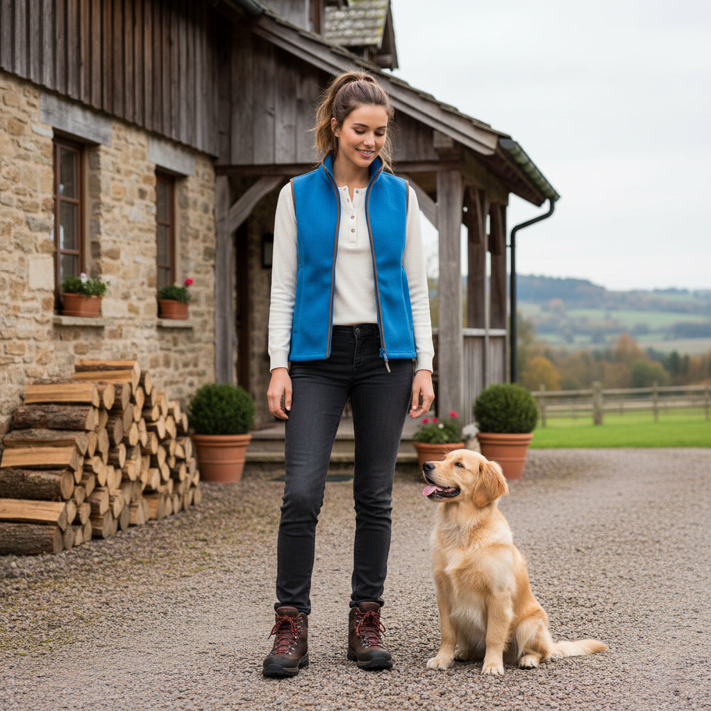 Jack Pyke Ladies Countryman Fleece Gilet Denim Jack Pyke