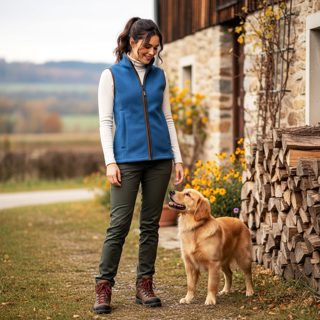 Jack Pyke Ladies Countryman Fleece Gilet Denim Jack Pyke