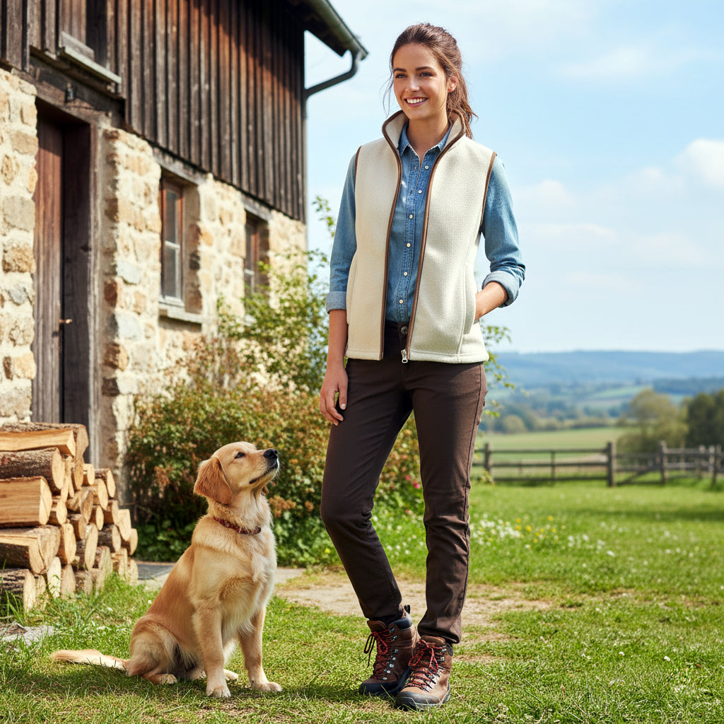 Jack Pyke Ladies Countryman Fleece Gilet Mushroom Jack Pyke