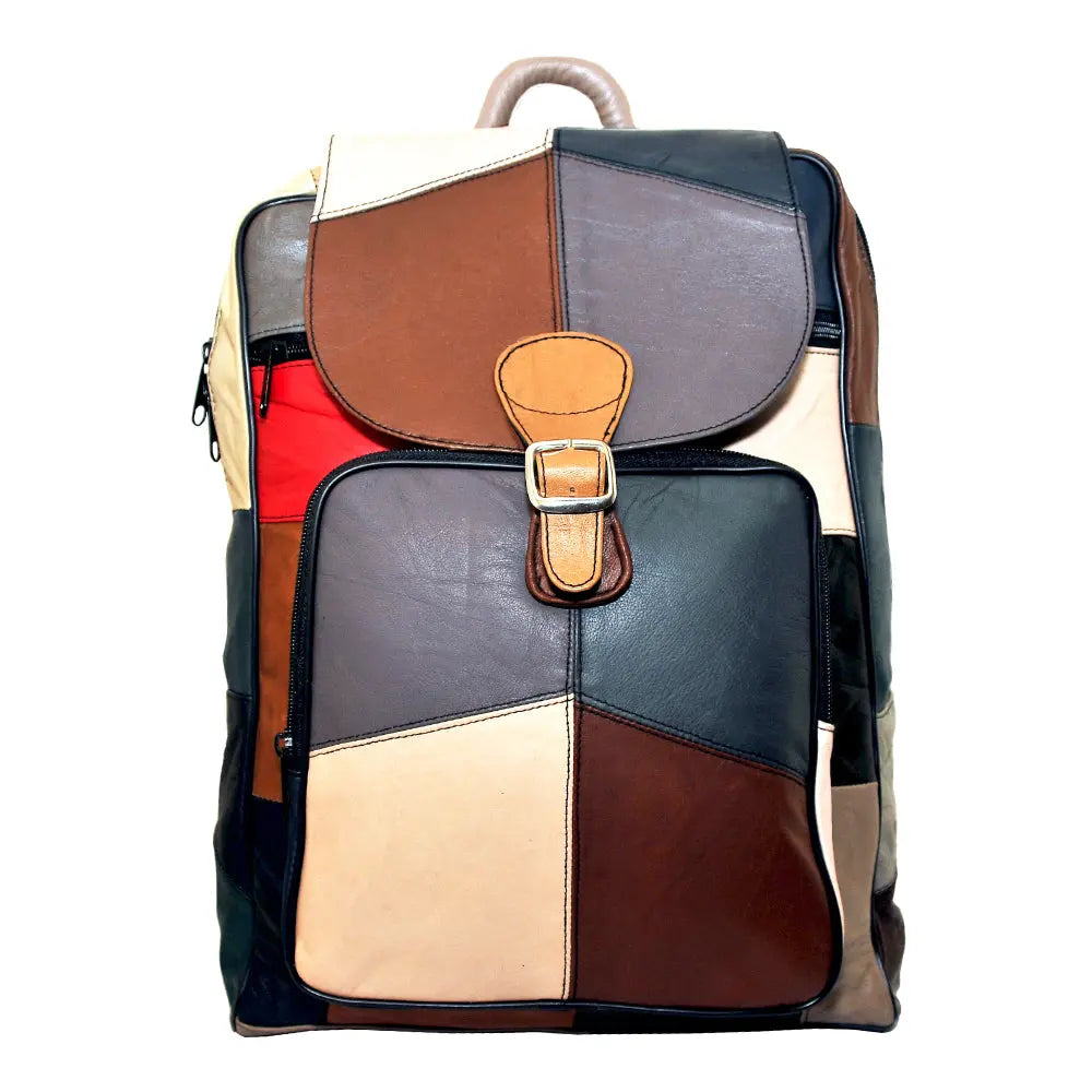 Fusion Leather Multi-Color Backpack Unisex Large - John Freya