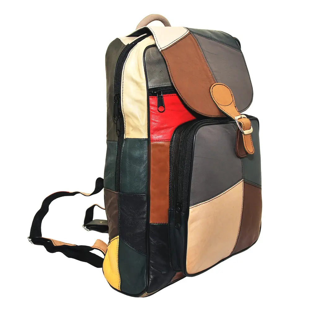 Fusion Leather Multi-Color Backpack Unisex Large - John Freya