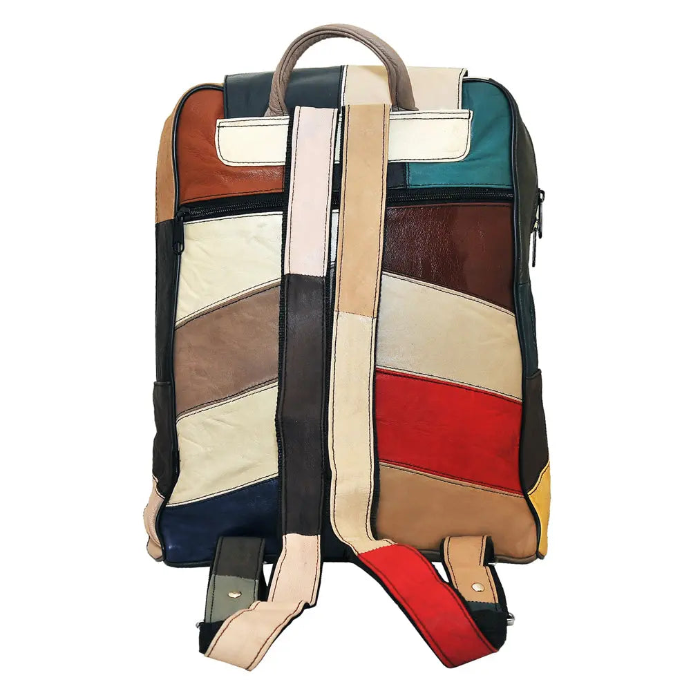Fusion Leather Multi-Color Backpack Unisex Large - John Freya