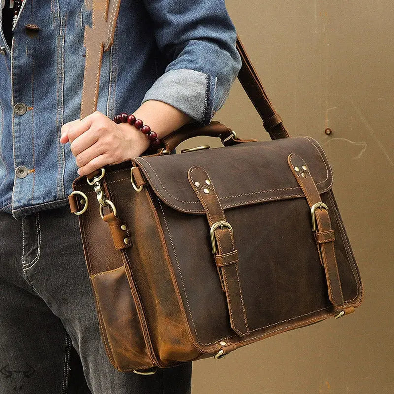 Transcend Leather Briefcase John Freya