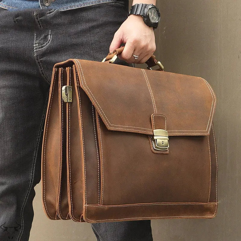 Genial Leather Briefcase John Freya