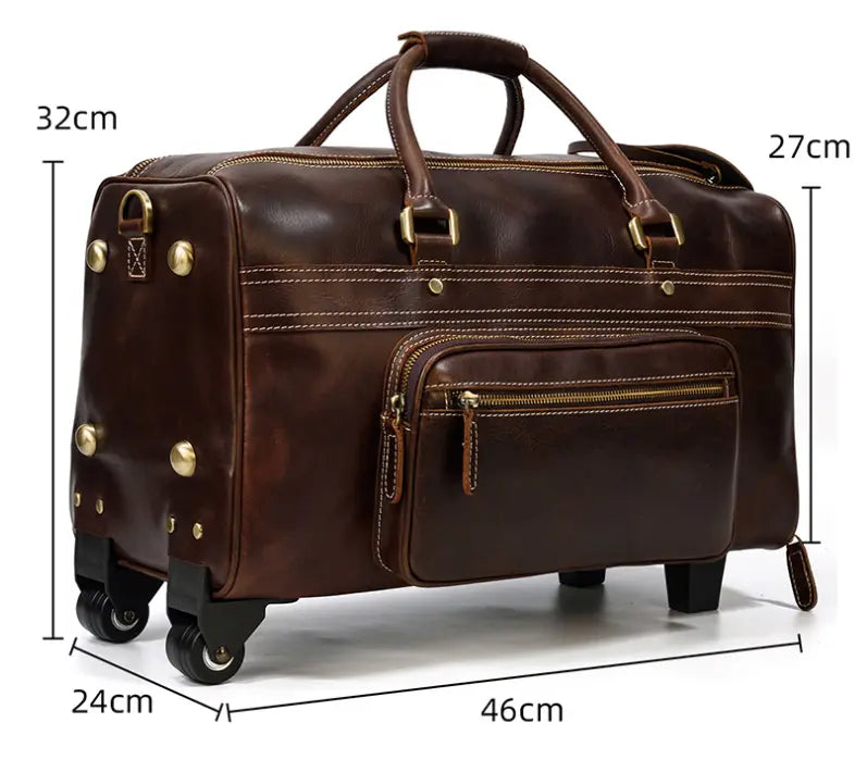 Triumph Leather Luggage Trolley Holdall John Freya
