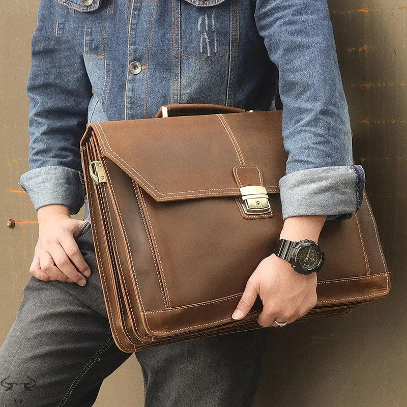 Genial Leather Briefcase John Freya