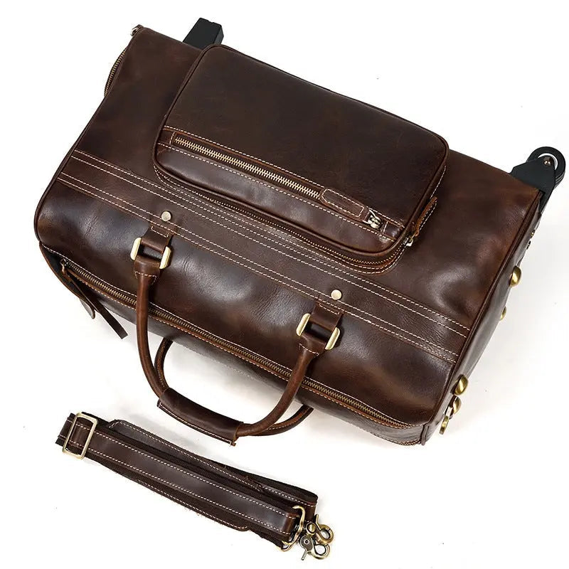 Triumph Leather Luggage Trolley Holdall John Freya