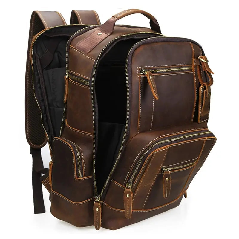 Dynamic Large Vintage Leather Backpack John Freya