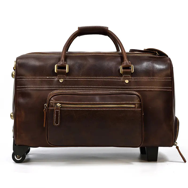 Triumph Leather Luggage Trolley Holdall John Freya
