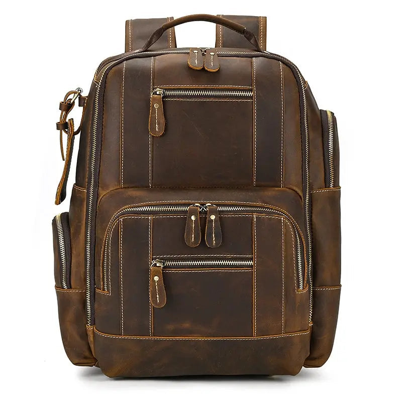 Dynamic Large Vintage Leather Backpack John Freya