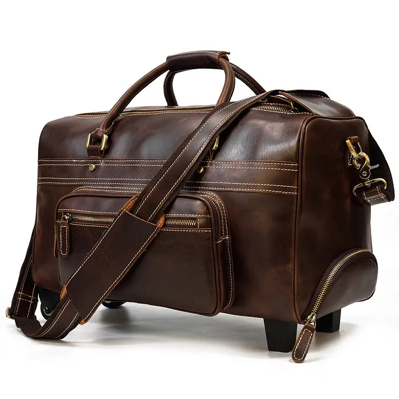 Triumph Leather Luggage Trolley Holdall John Freya