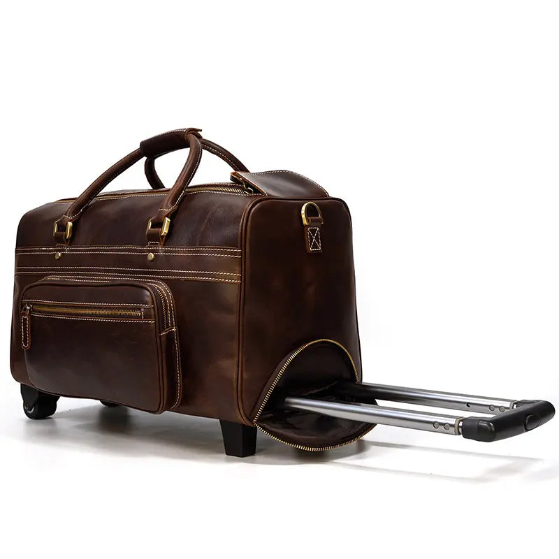 Triumph Leather Luggage Trolley Holdall John Freya