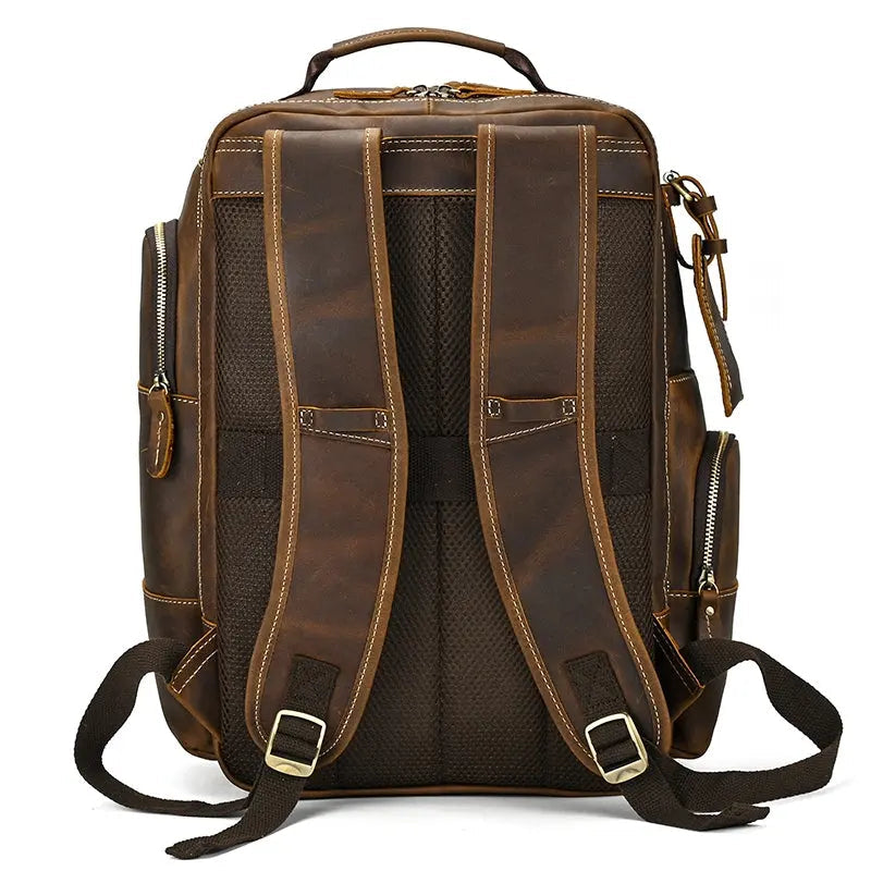 Dynamic Large Vintage Leather Backpack John Freya