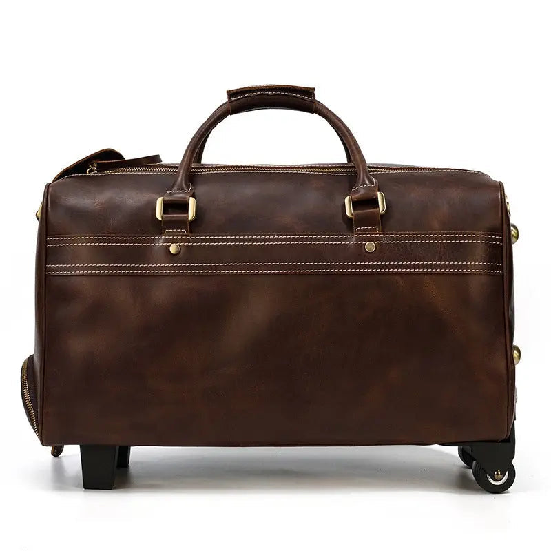 Triumph Leather Luggage Trolley Holdall John Freya
