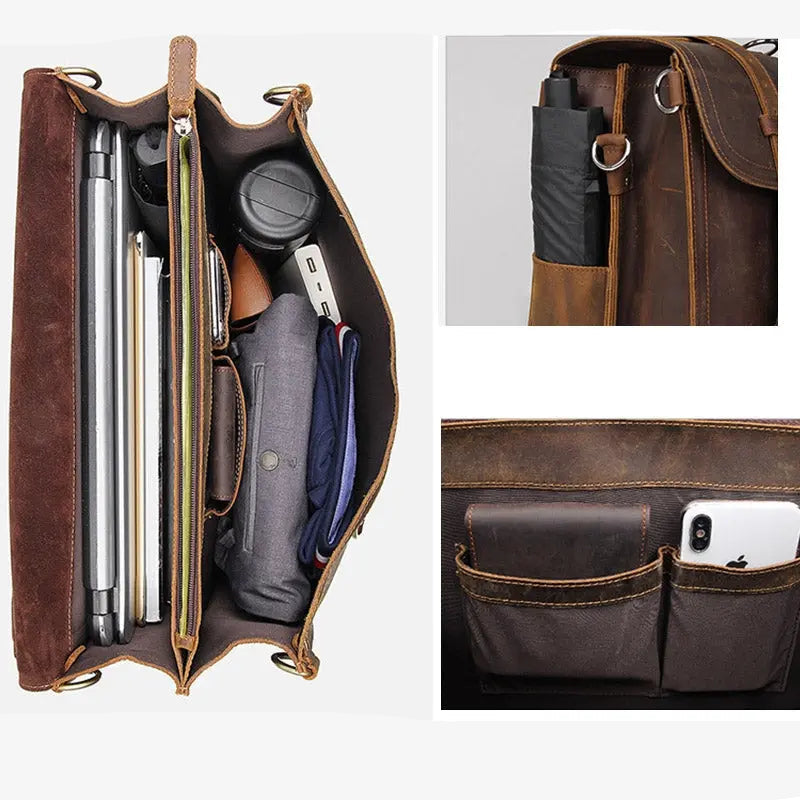 Transcend Leather Briefcase John Freya