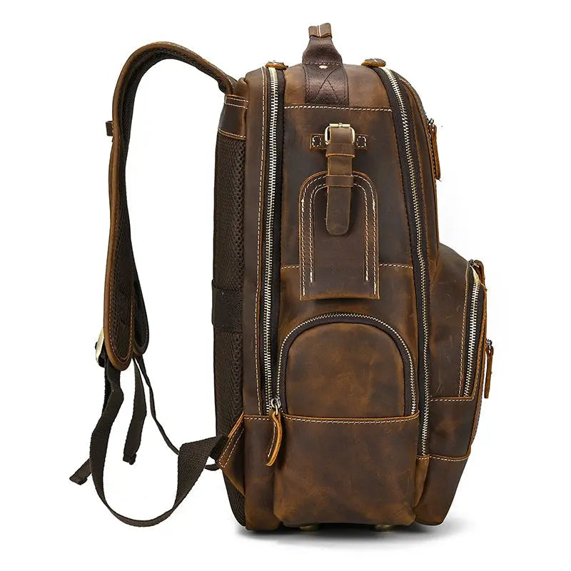 Dynamic Large Vintage Leather Backpack John Freya