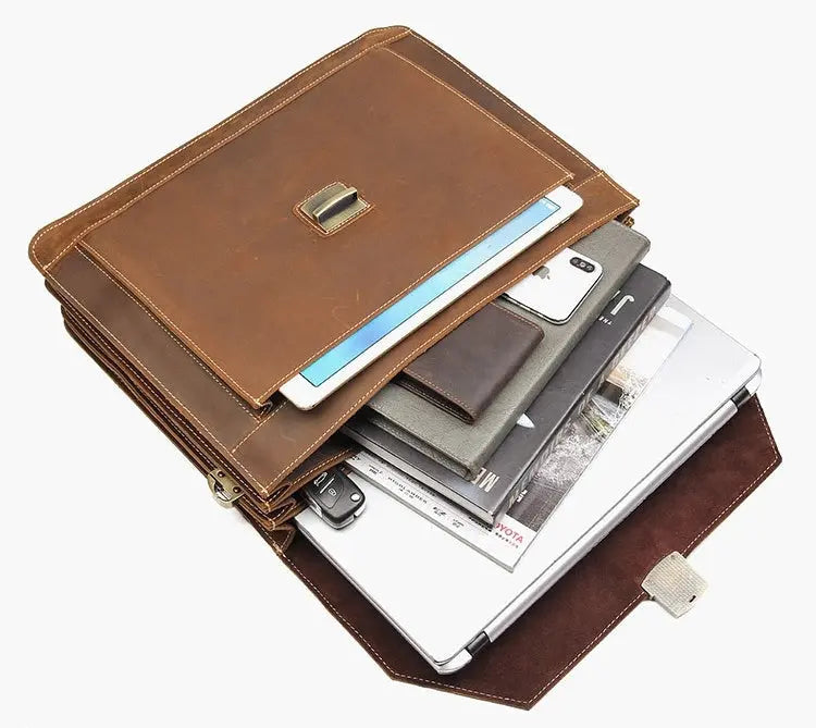 Genial Leather Briefcase John Freya