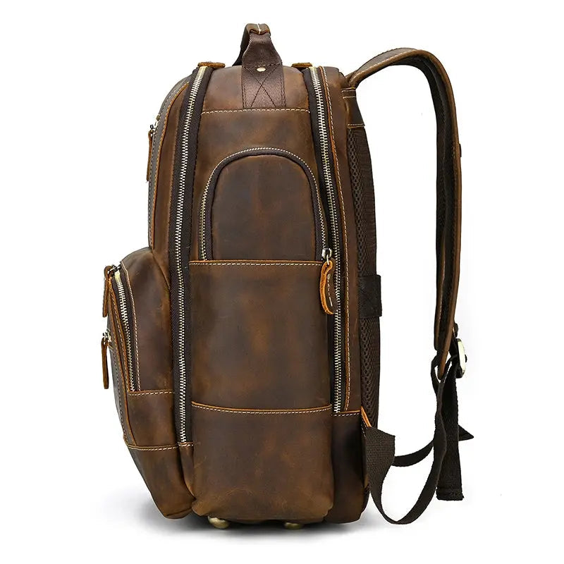 Dynamic Large Vintage Leather Backpack John Freya