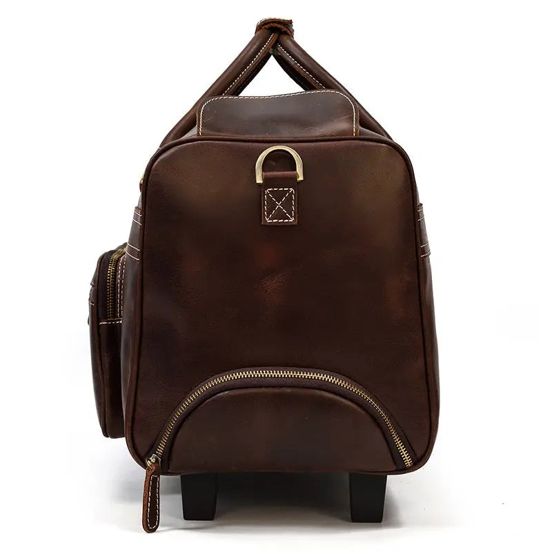 Triumph Leather Luggage Trolley Holdall John Freya