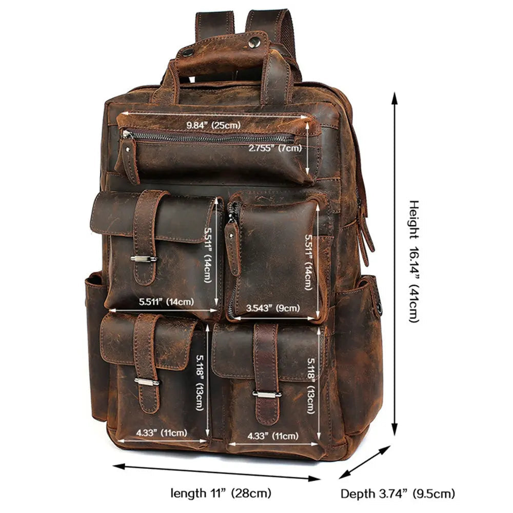 Triumph Retro Large Leather Backpack John Freya