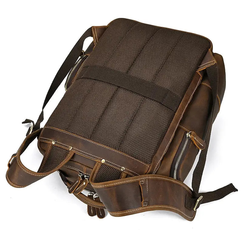 Dynamic Large Vintage Leather Backpack John Freya