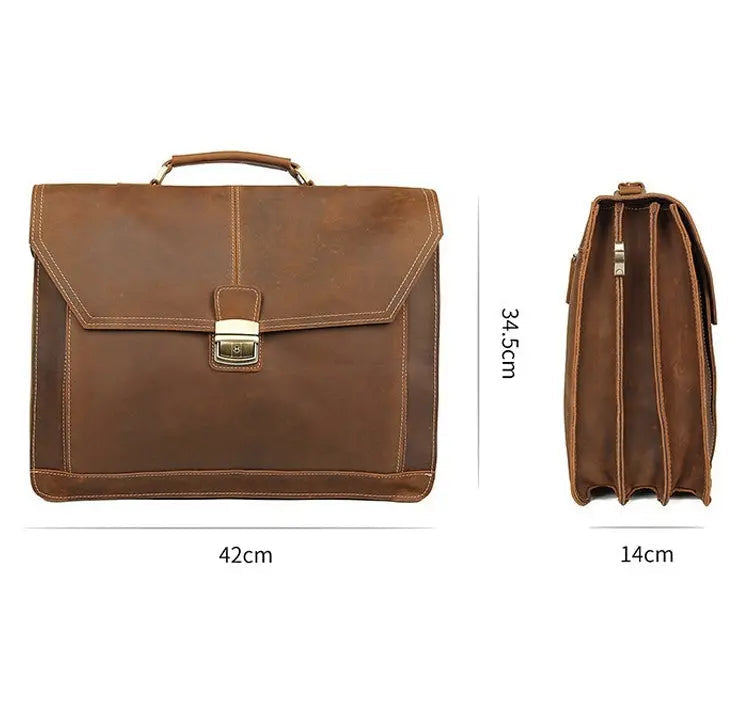 Genial Leather Briefcase John Freya