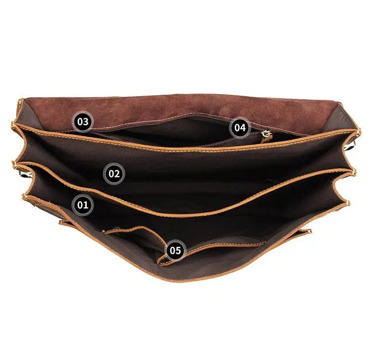 Genial Leather Briefcase John Freya