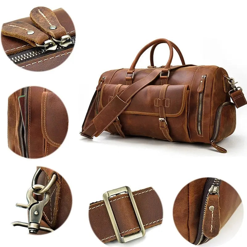 Voyager Leather Duffle Bag John Freya