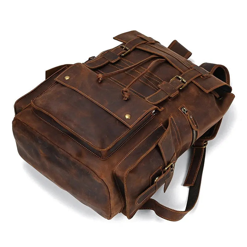 Golden Acorn Large Leather Backpack John Freya