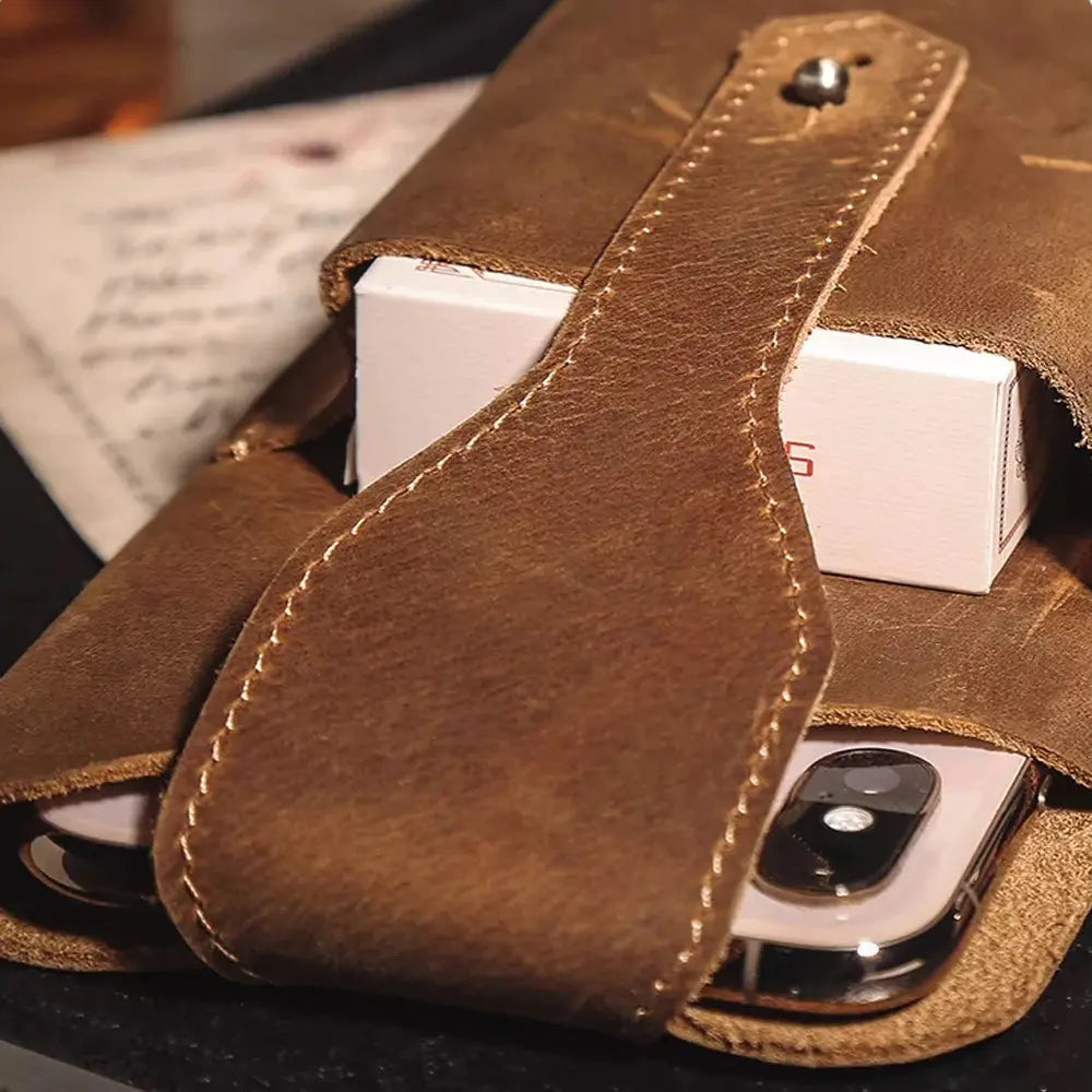 Coperto Leather Cigarette Case / Phone Pouch - John Freya
