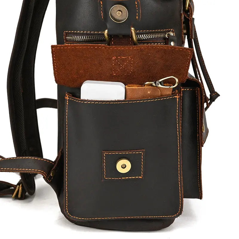 Golden Acorn Large Leather Backpack John Freya