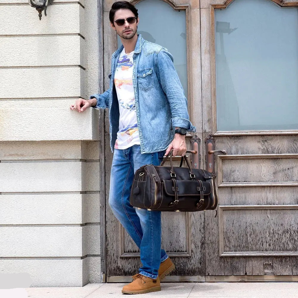 Voyager Leather Duffle Bag John Freya