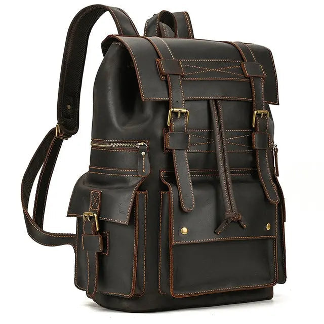 Golden Acorn Large Leather Backpack John Freya