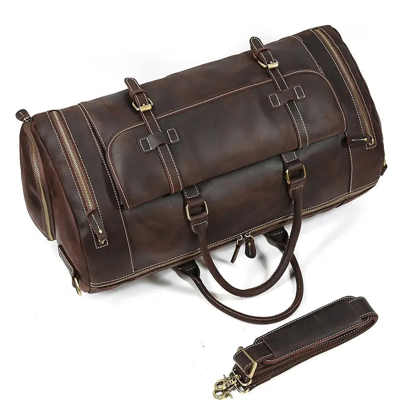 Voyager Leather Duffle Bag John Freya