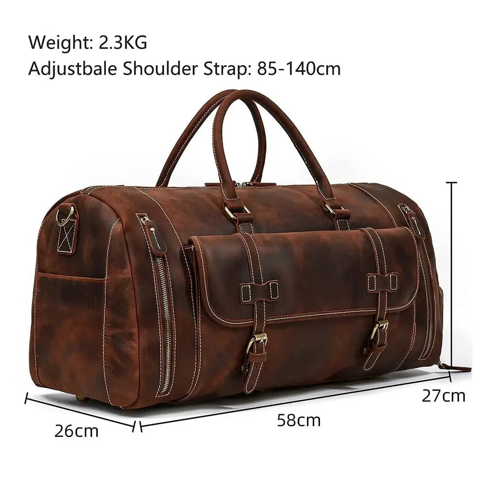 Voyager Leather Duffle Bag John Freya