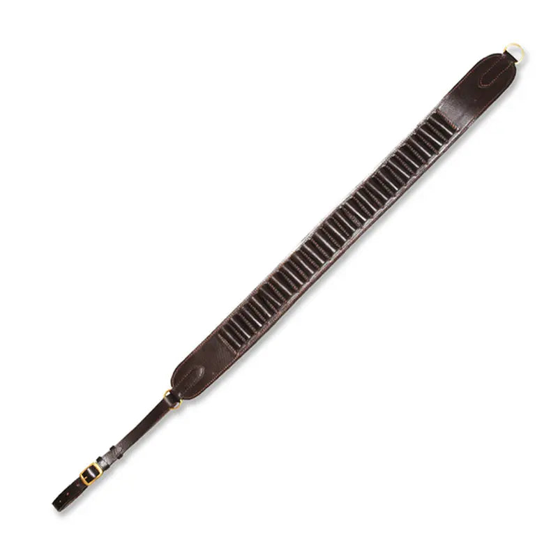 Deluxe Leather Cartridge Belt Havana Brown - John Freya