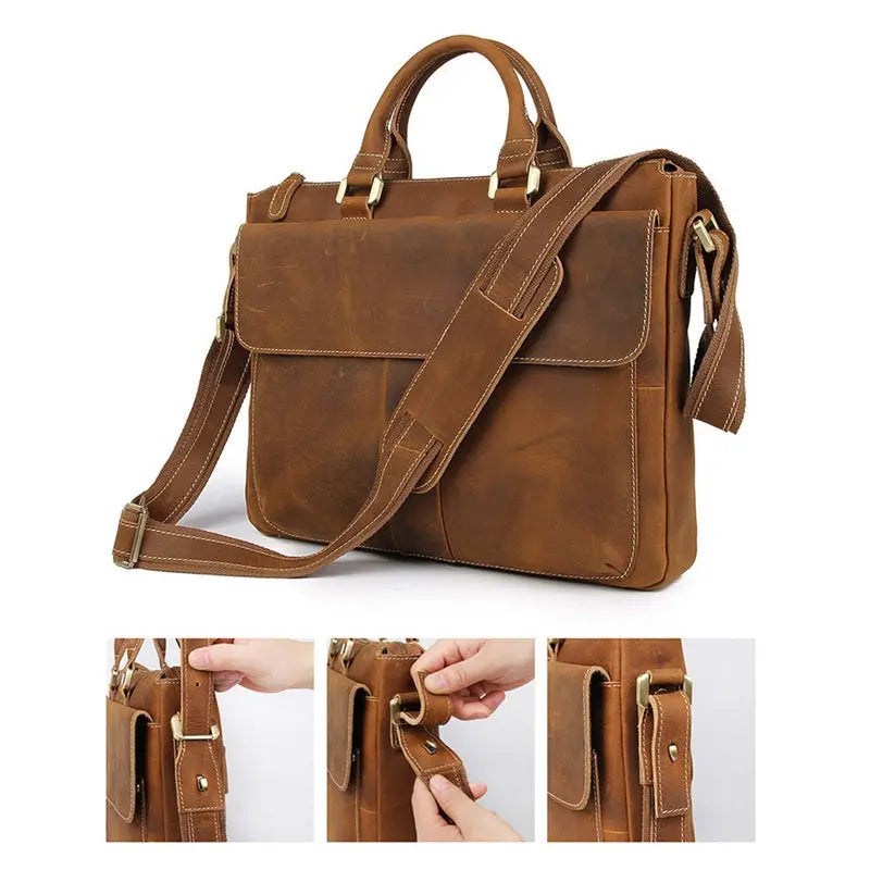 Elation Leather Briefcase - John Freya